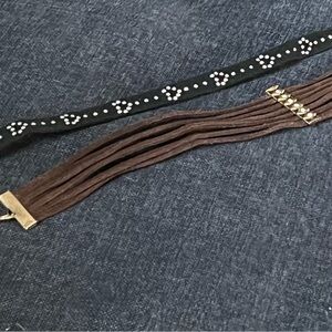 Brown and Black Studded Women's Choker Set